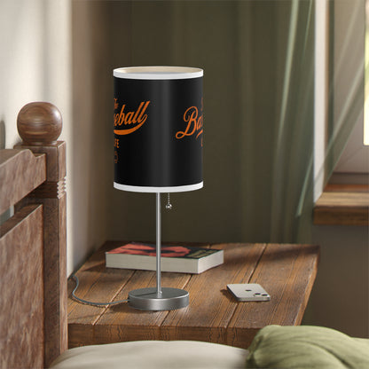 Table Lamp_Black w Orange Print