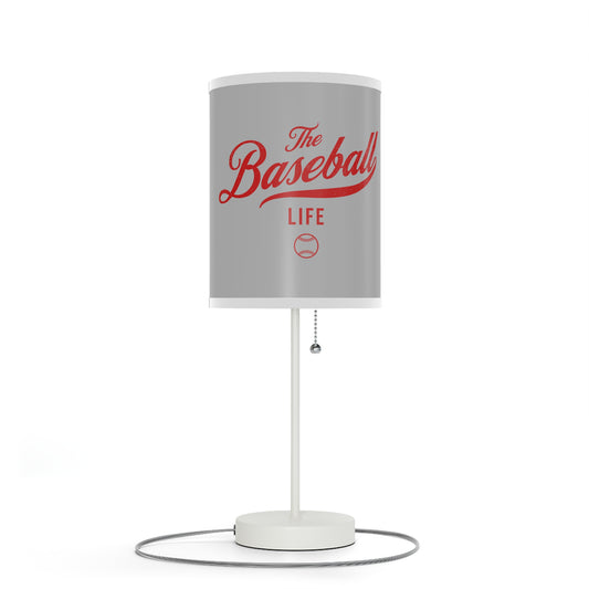 Table Lamp_Silver Gray w Red Print