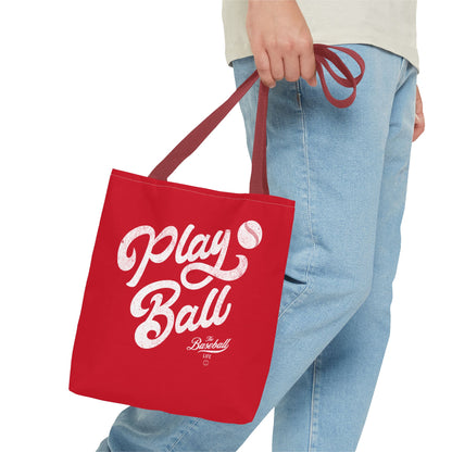 Play Ball Script Tote Bag