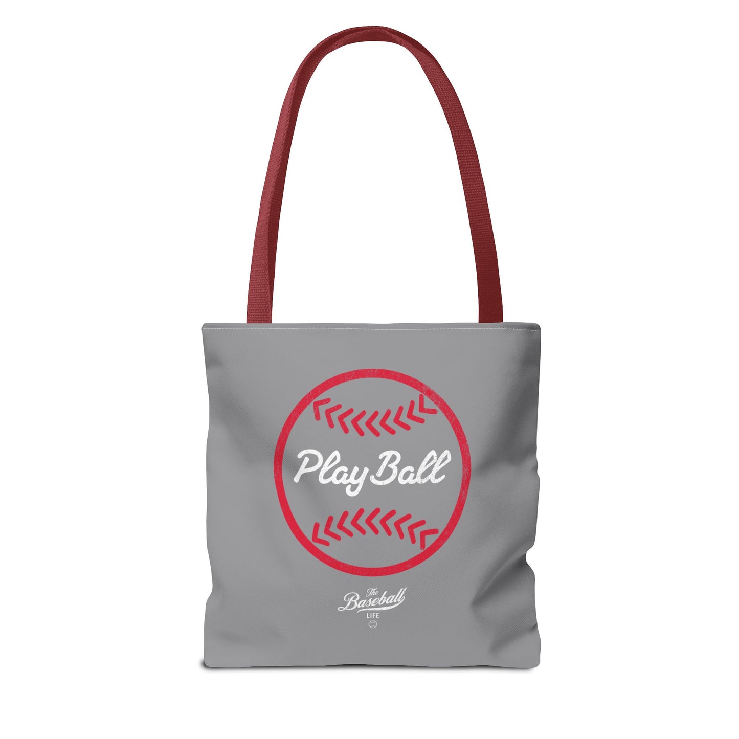 Baseball Icon Play Ball Tote Bag_Gray