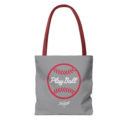 Baseball Icon Play Ball Tote Bag_Gray