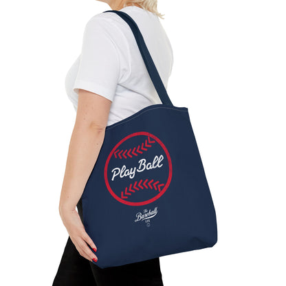 Baseball Icon Play Ball Tote Bag_Navy