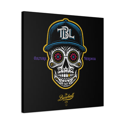 Beisbol Sugar Skull Series_Player 1  Wall Art Canvas_Black