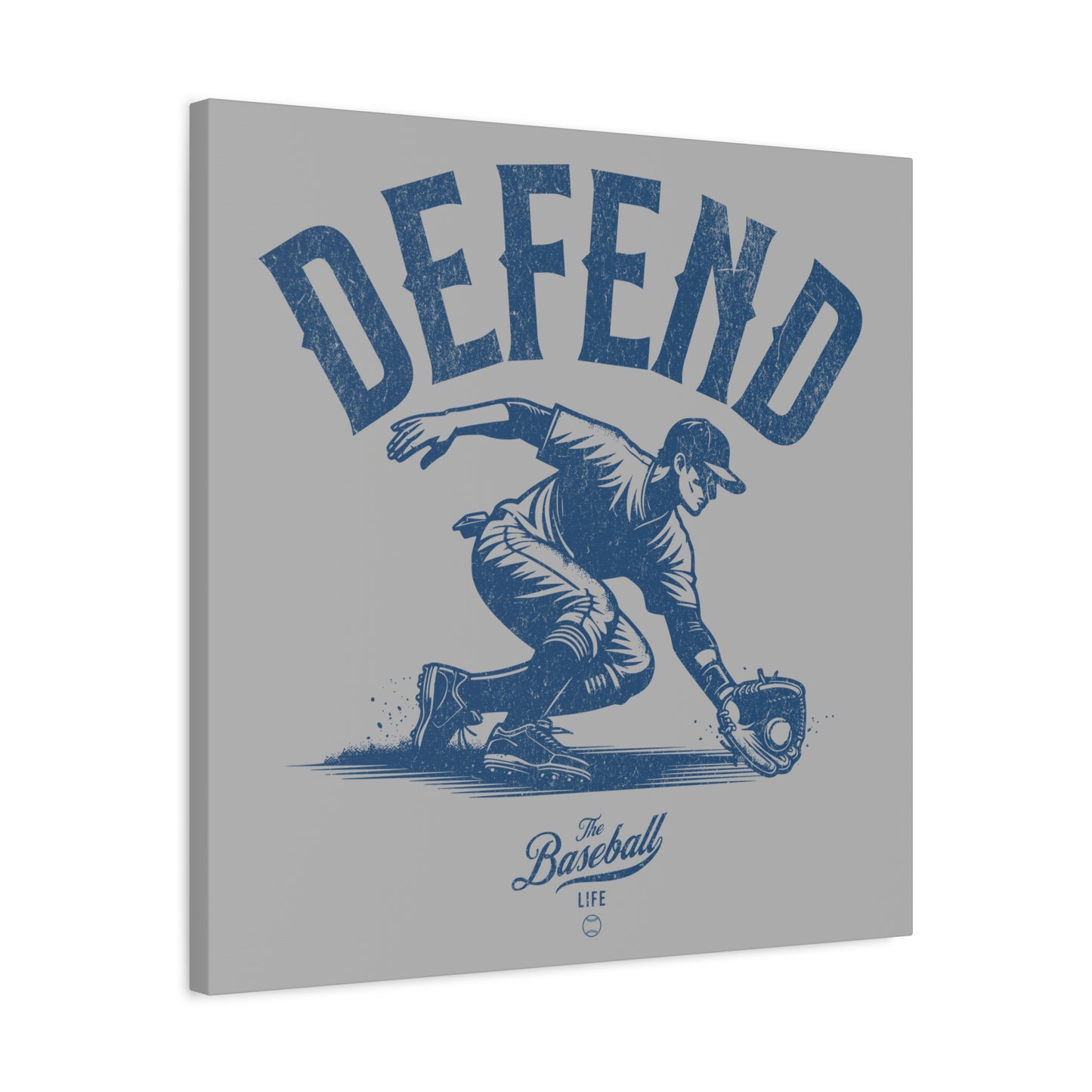 Defend Infielder Wall Art Canvas_Silver Gray