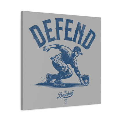Defend Infielder Wall Art Canvas_Silver Gray