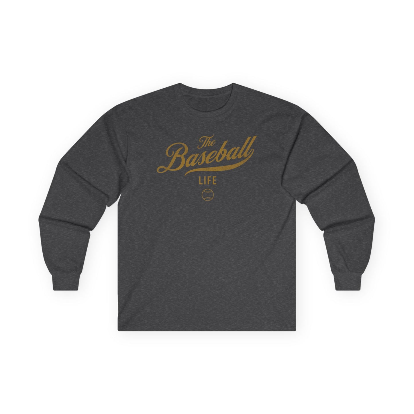 The Baseball Life Long Sleeve T-Shirt_Old Gold Print