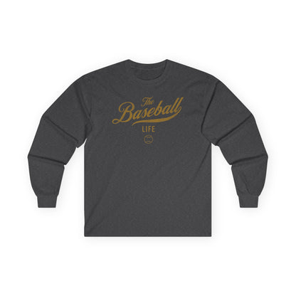 The Baseball Life Long Sleeve T-Shirt_Old Gold Print