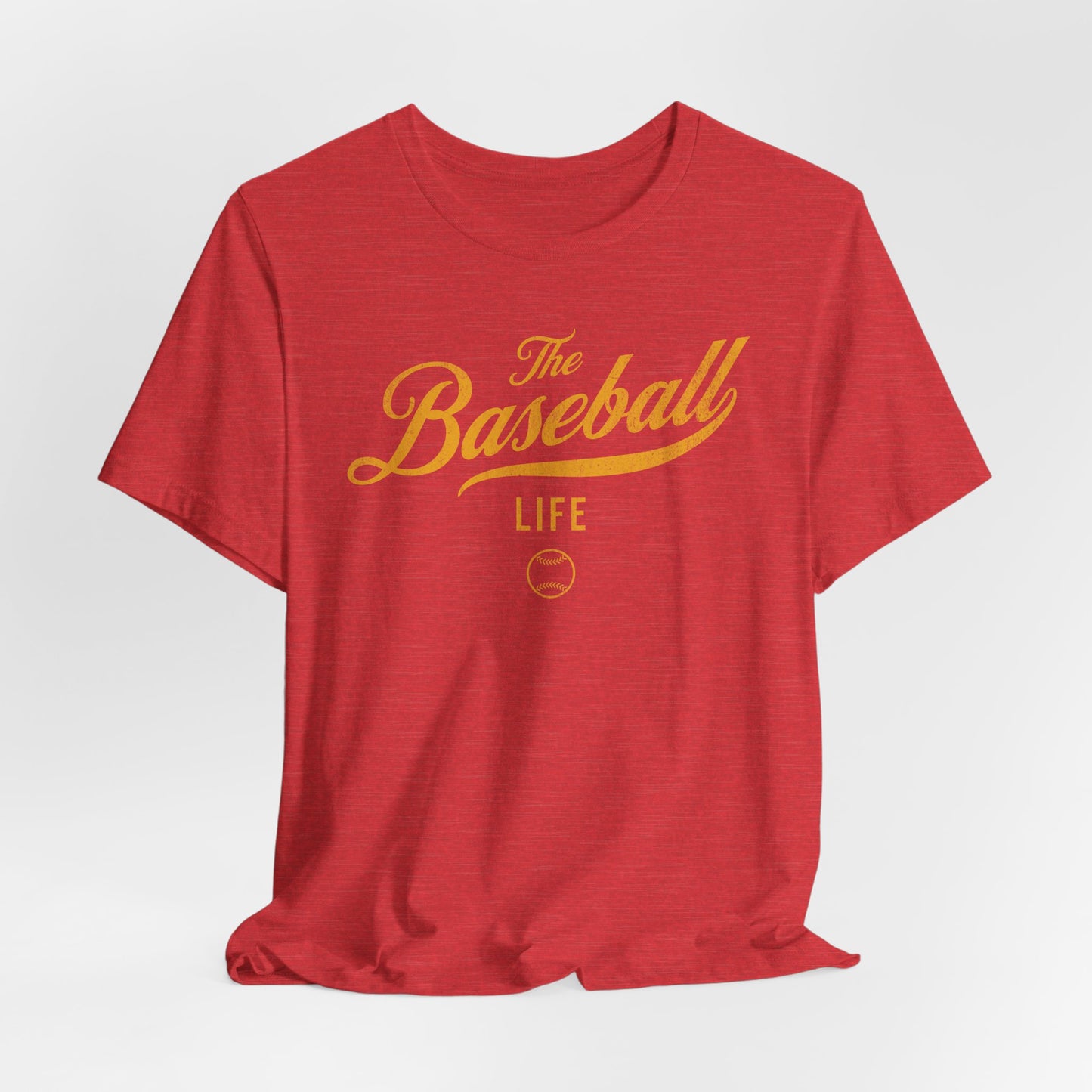 The Baseball Life Classic Script T-Shirt_Yellow Gold Print