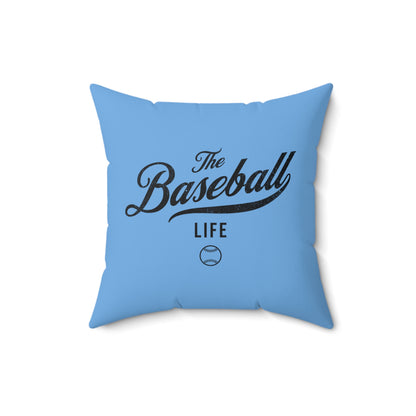The Baseball Life Accent Pillow_Carolina Blue w Black Print