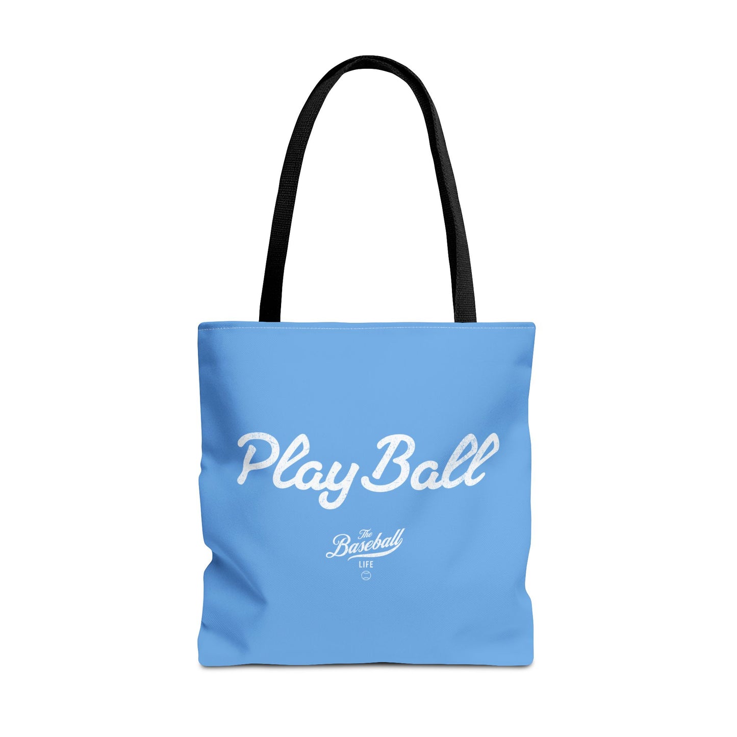 Play Ball Tote Bag_Carolina Blue with White Print