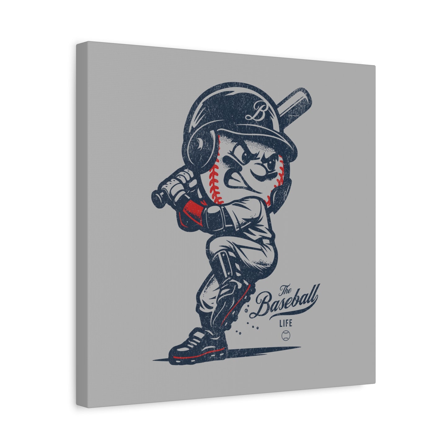 Mr. Baseball Mascot Batting Wall Art Canvas