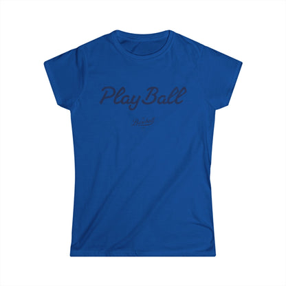 Women's Play Ball Baseball T-Shirt - Navy Print