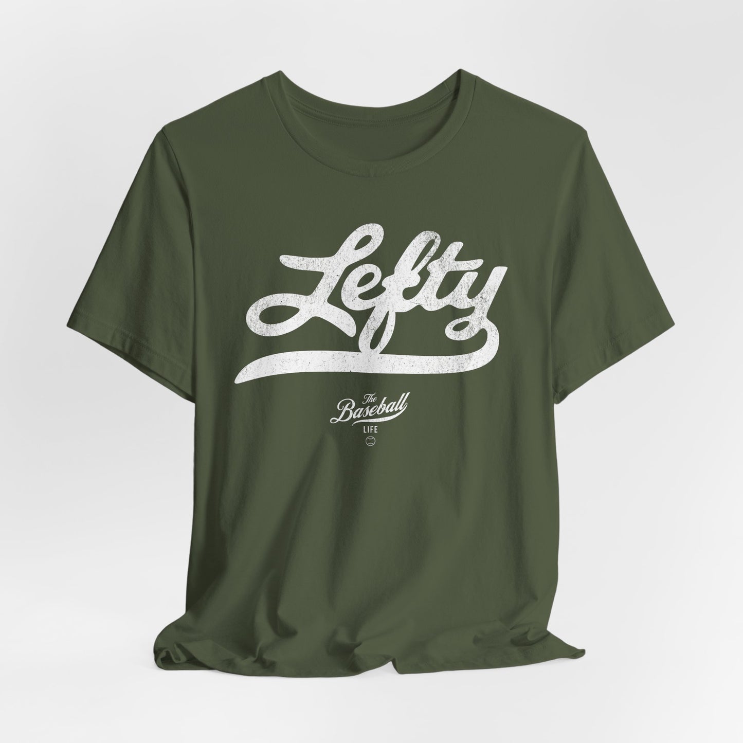 Lefty Baseball T-Shirt - White Print