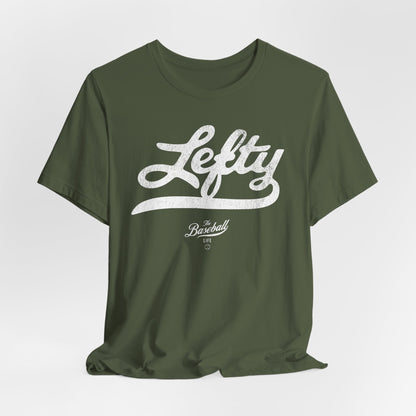 Lefty Baseball T-Shirt - White Print