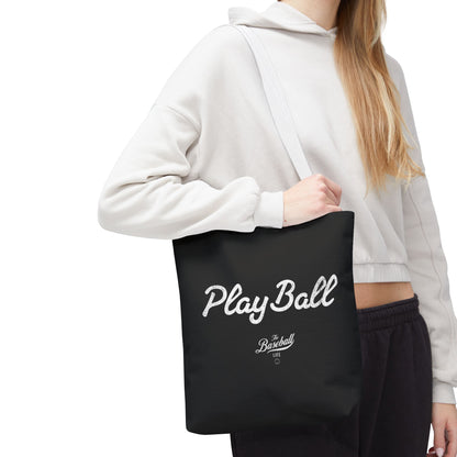 Play Ball Tote Bag_Black with White Print