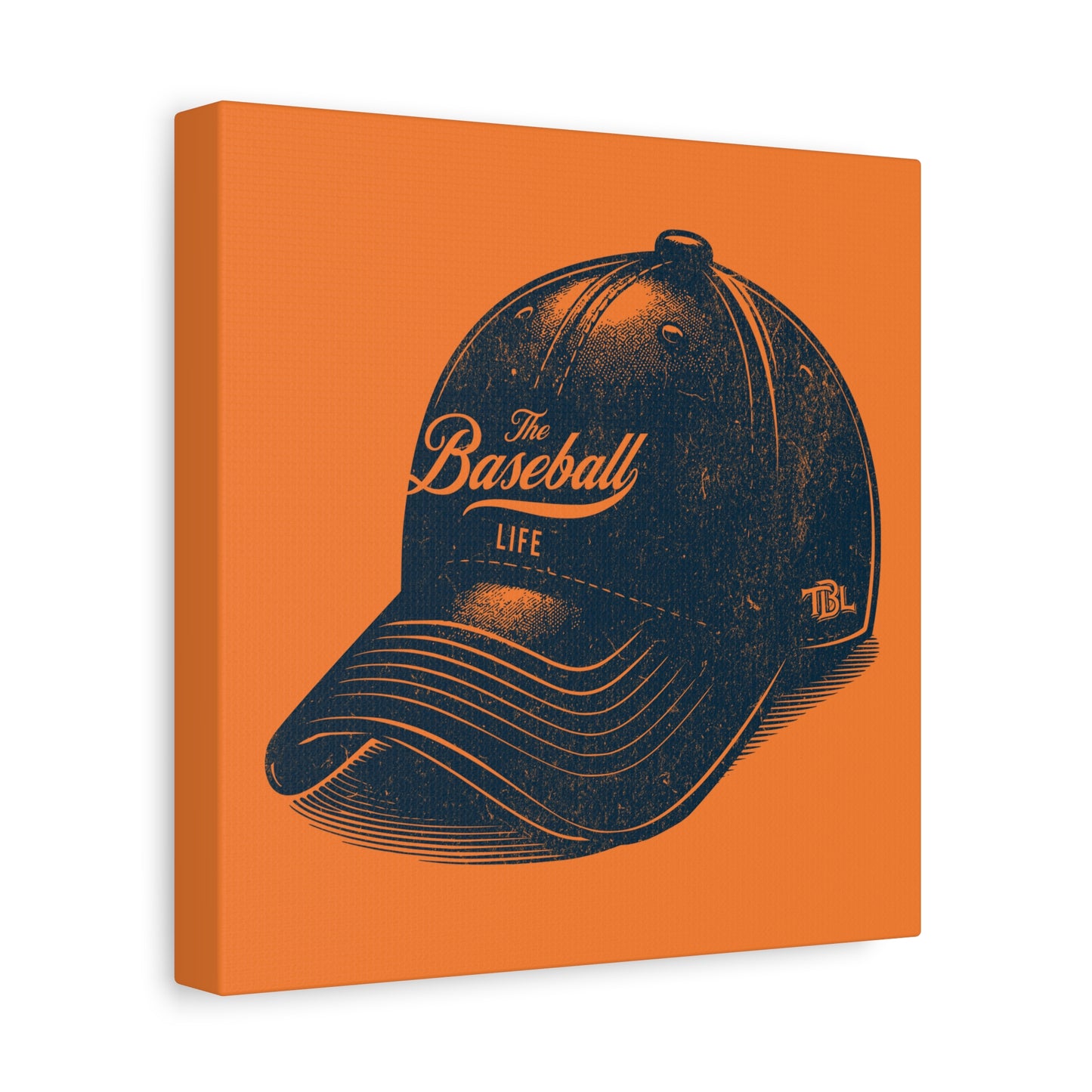 The Baseball Life Ball Cap Wall Art Canvas_Orange