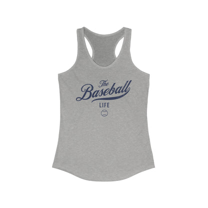 The Baseball Life Classic Script Tank_Navy Print