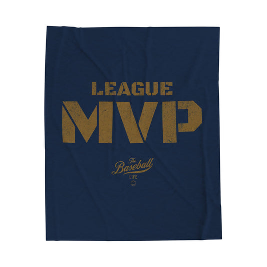 Velveteen Plush Blanket_League MVP_Navy