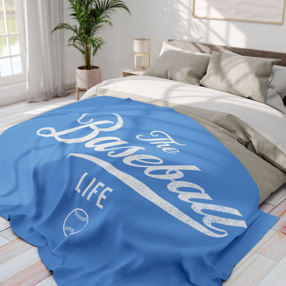 Fleece Blanket_Carolina Blue w White Print