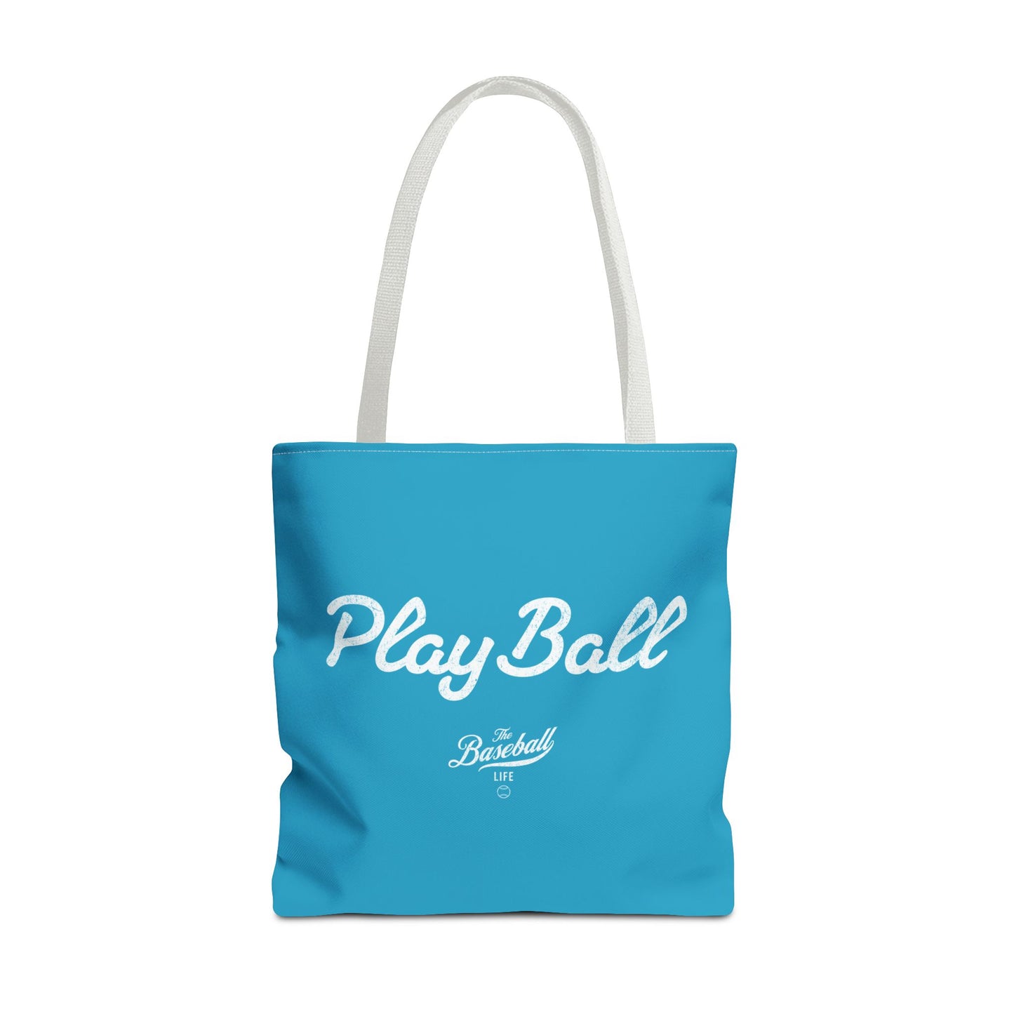 Play Ball Tote Bag_Turquoise with White Print