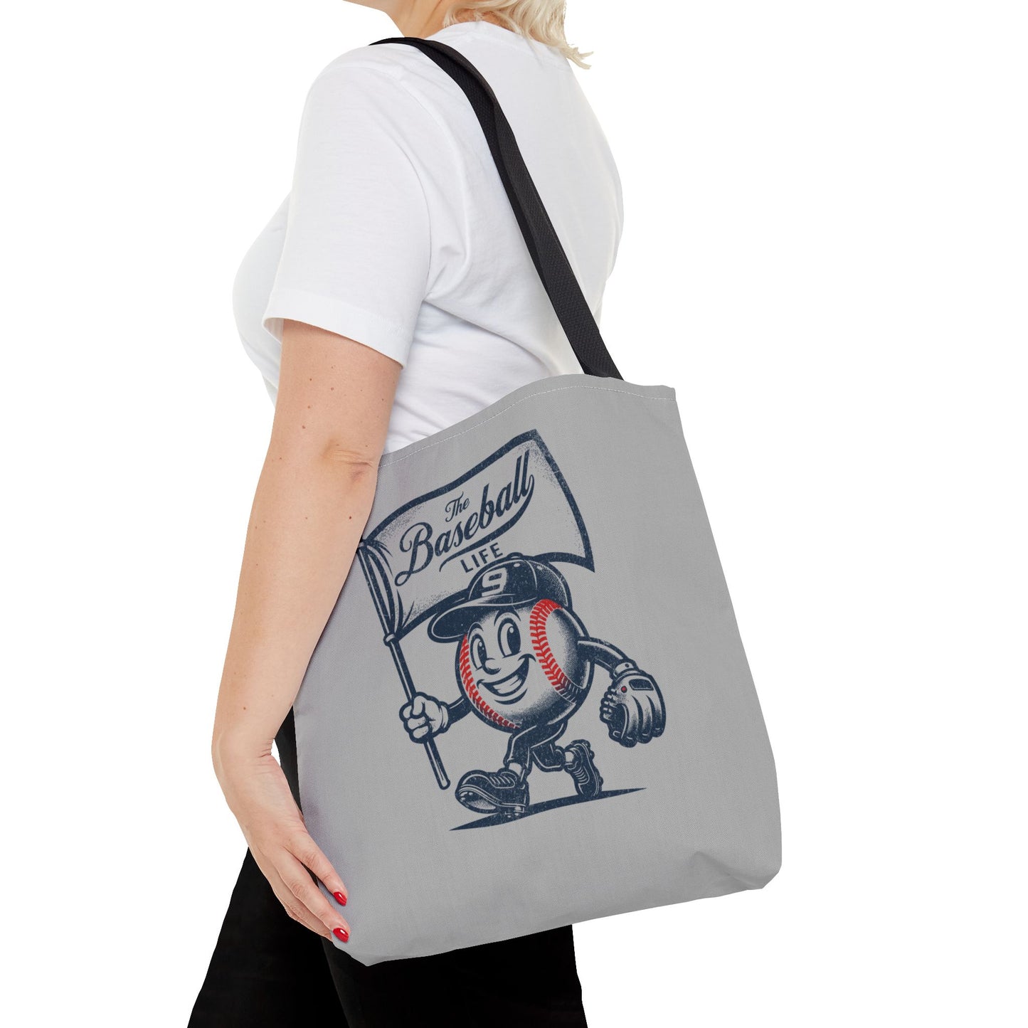 Mr. Baseball Mascot Flying Flag Tote