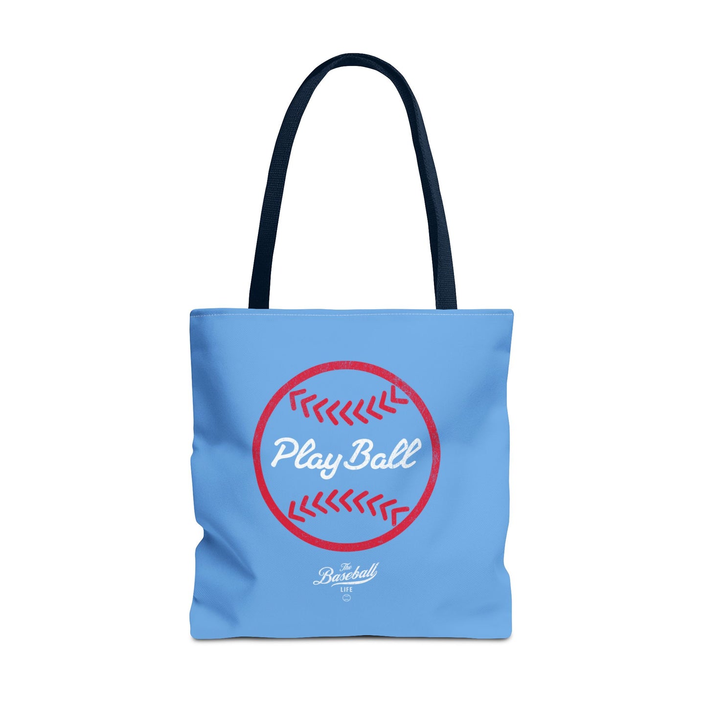 Baseball Icon Play Ball Tote Bag_Carolina Blue