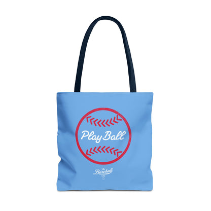 Baseball Icon Play Ball Tote Bag_Carolina Blue