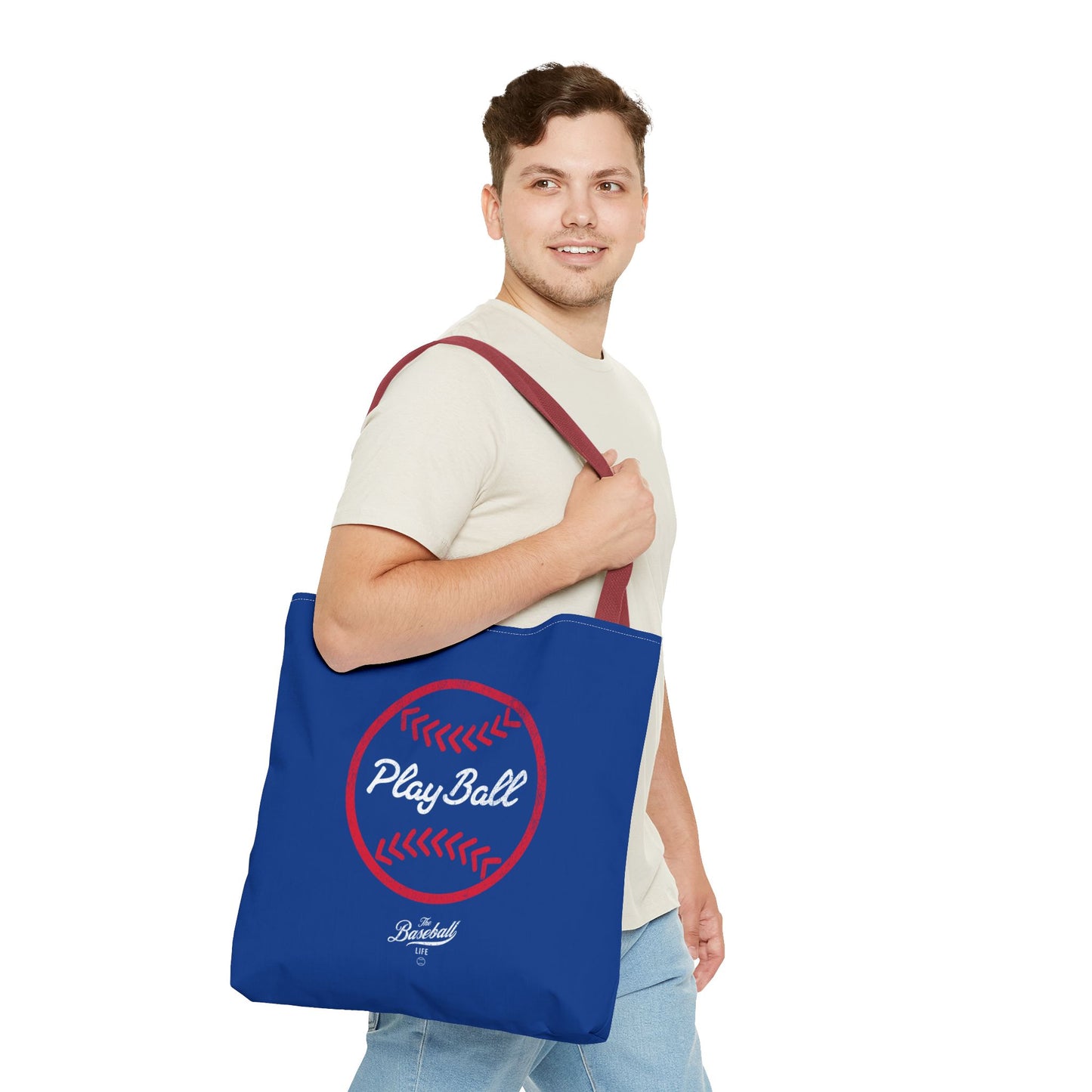 Baseball Icon Play Ball Tote Bag_Royal Blue