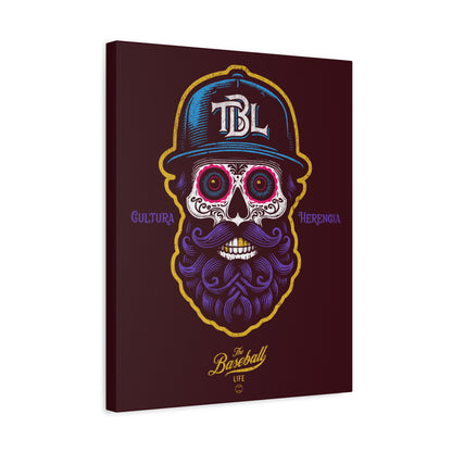 Beisbol Sugar Skull Series_Player 2 Wall Art Canvas_Coffee