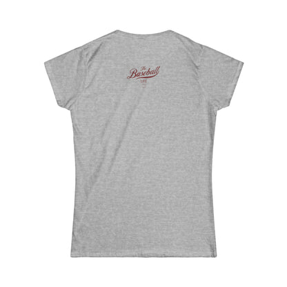The Baseball Life Classic Script Tee_Women's_Maroon Print