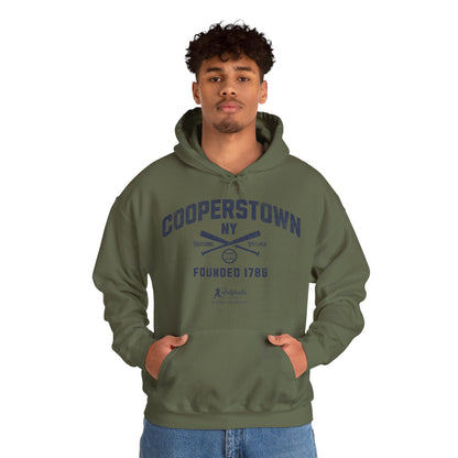 Cooperstown, NY Hoodie - Navy Print