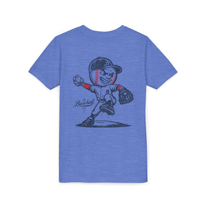 Youth Mr. Baseball Mascot Pitching T-Shirt