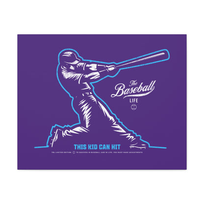 This Kid Can Hit Wall Art Canvas_Purple