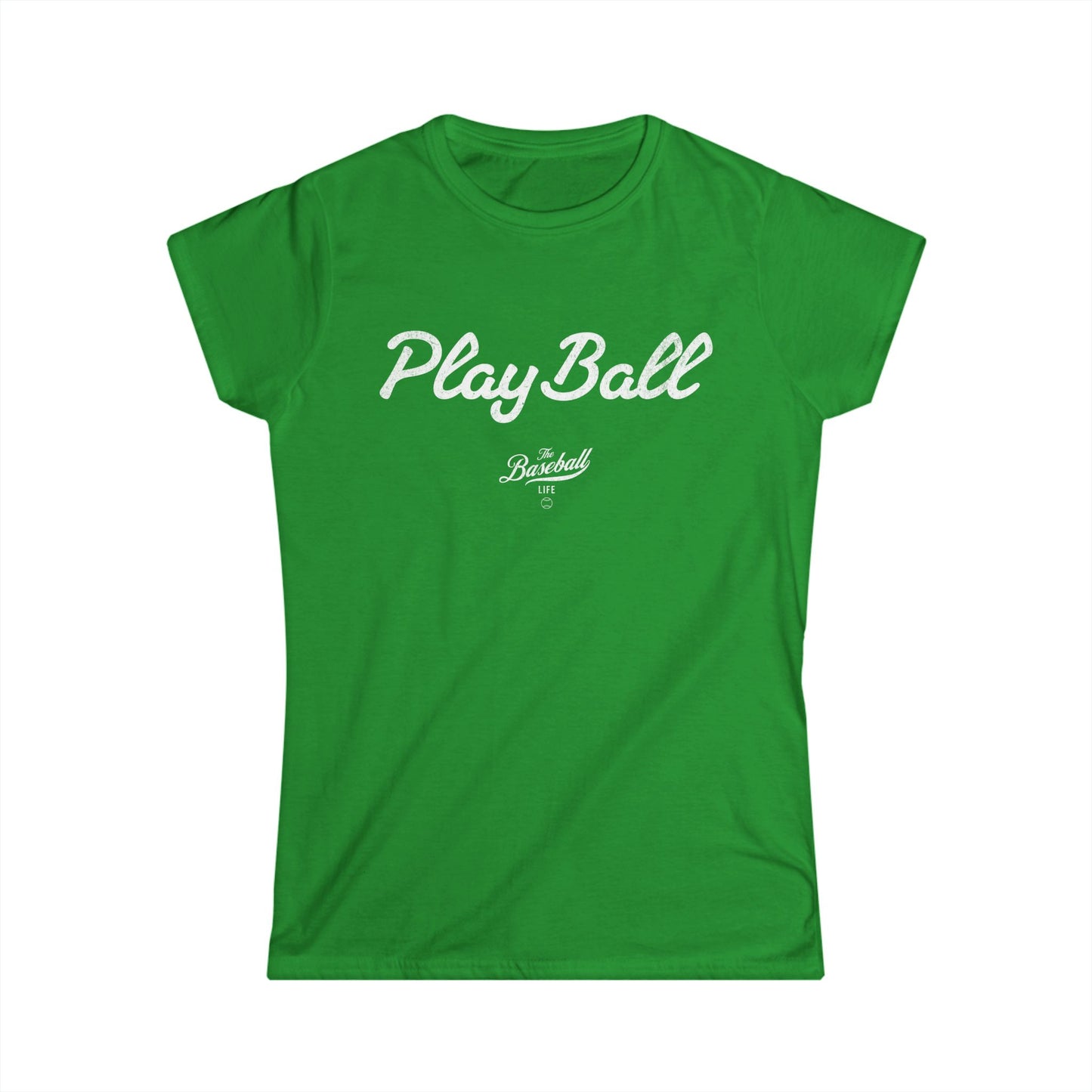 Women's Play Ball Baseball T-Shirt - White Print