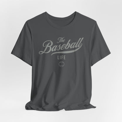 The Baseball Life Classic Script T-Shirt_Silver Gray Print