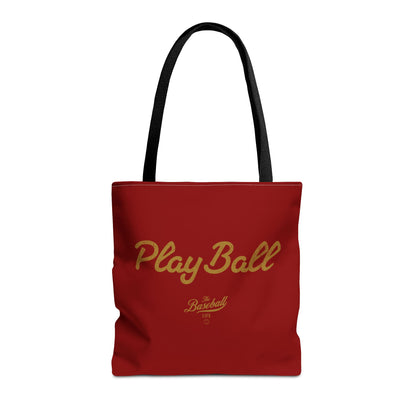 Play Ball Tote Bag_Maroon with Old Gold Print