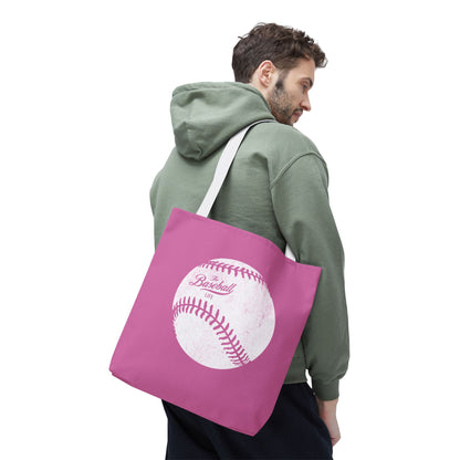 Weathered Baseball Tote Bag_Bubble Gum