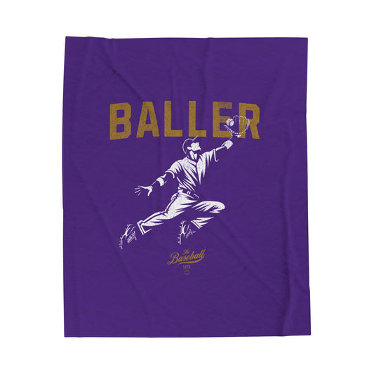 Velveteen Plush Blanket_Baller_Purple