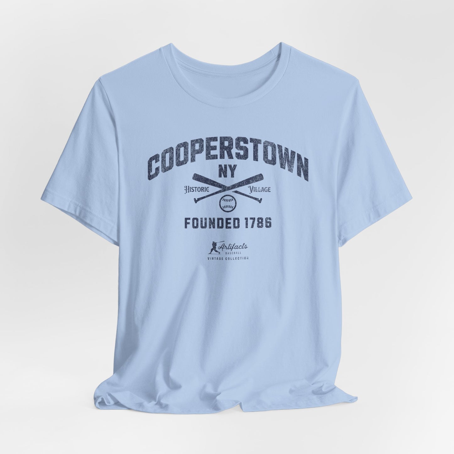 Cooperstown NY Navy Print_Artifacts Baseball Collection T-Shirt