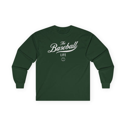 The Baseball Life Long Sleeve T-Shirt_White Print