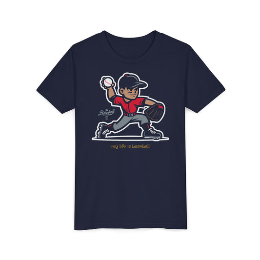 Youth Baseball T-Shirt_My Life is Baseball (Red)