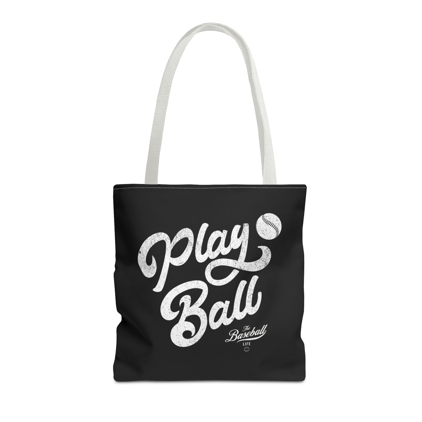 Play Ball Script Tote Bag_Black