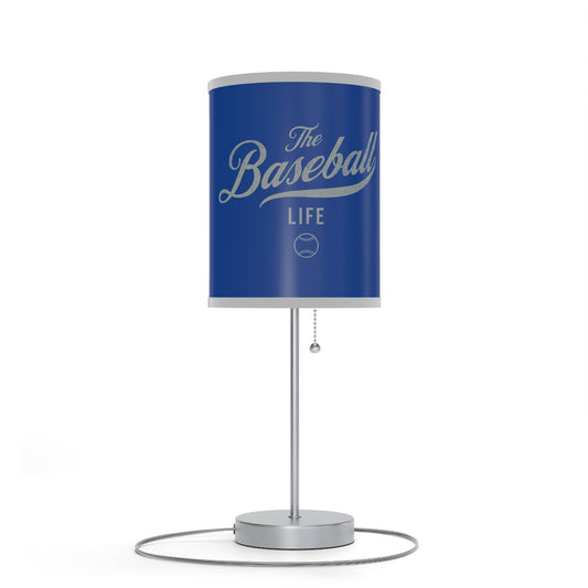 Table Lamp_Royal Blue w Silver Gray Print