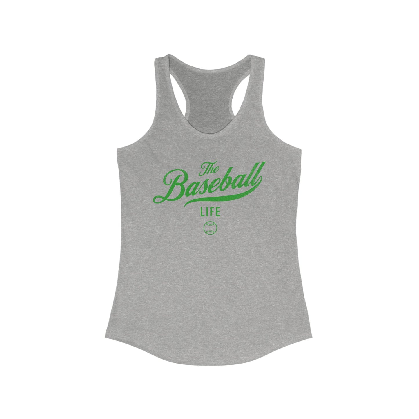 The Baseball Life Classic Script Tank_Green Print