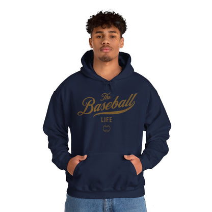The Baseball Life Hoodie_Old Gold Print