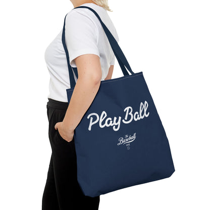 Play Ball Tote Bag_Navy with White Print