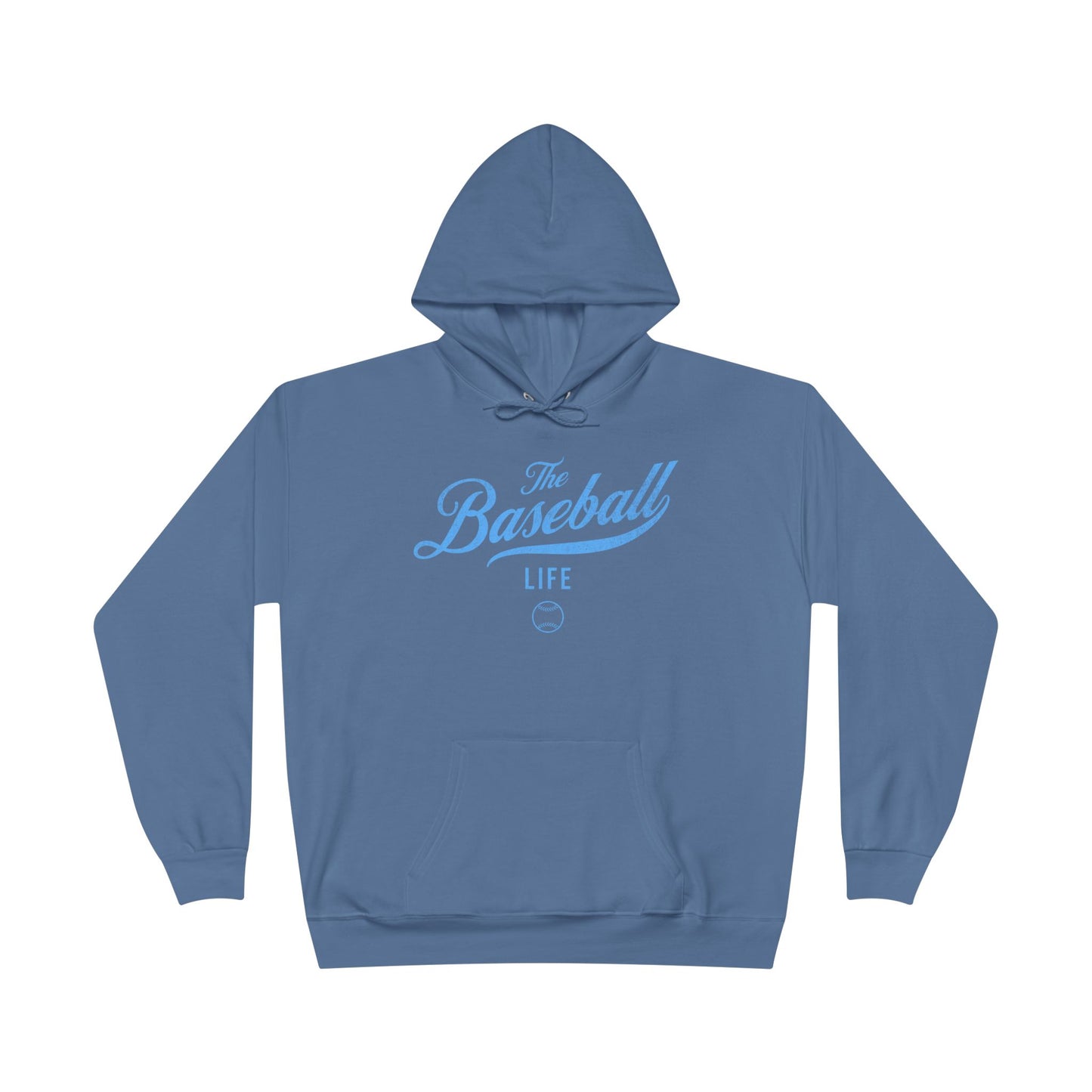 The Baseball Life Hoodie w/Grommets_Carolina Blue Print