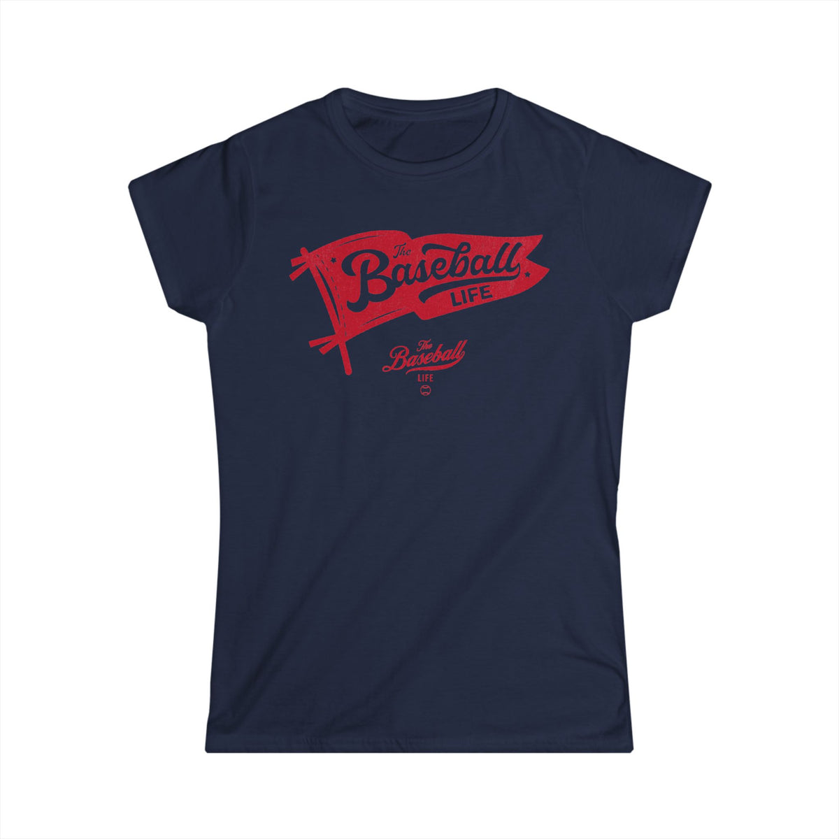Vintage Baseball Pennant Women's T-Shirt - Red Print