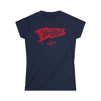 Vintage Baseball Pennant Women's T-Shirt - Red Print