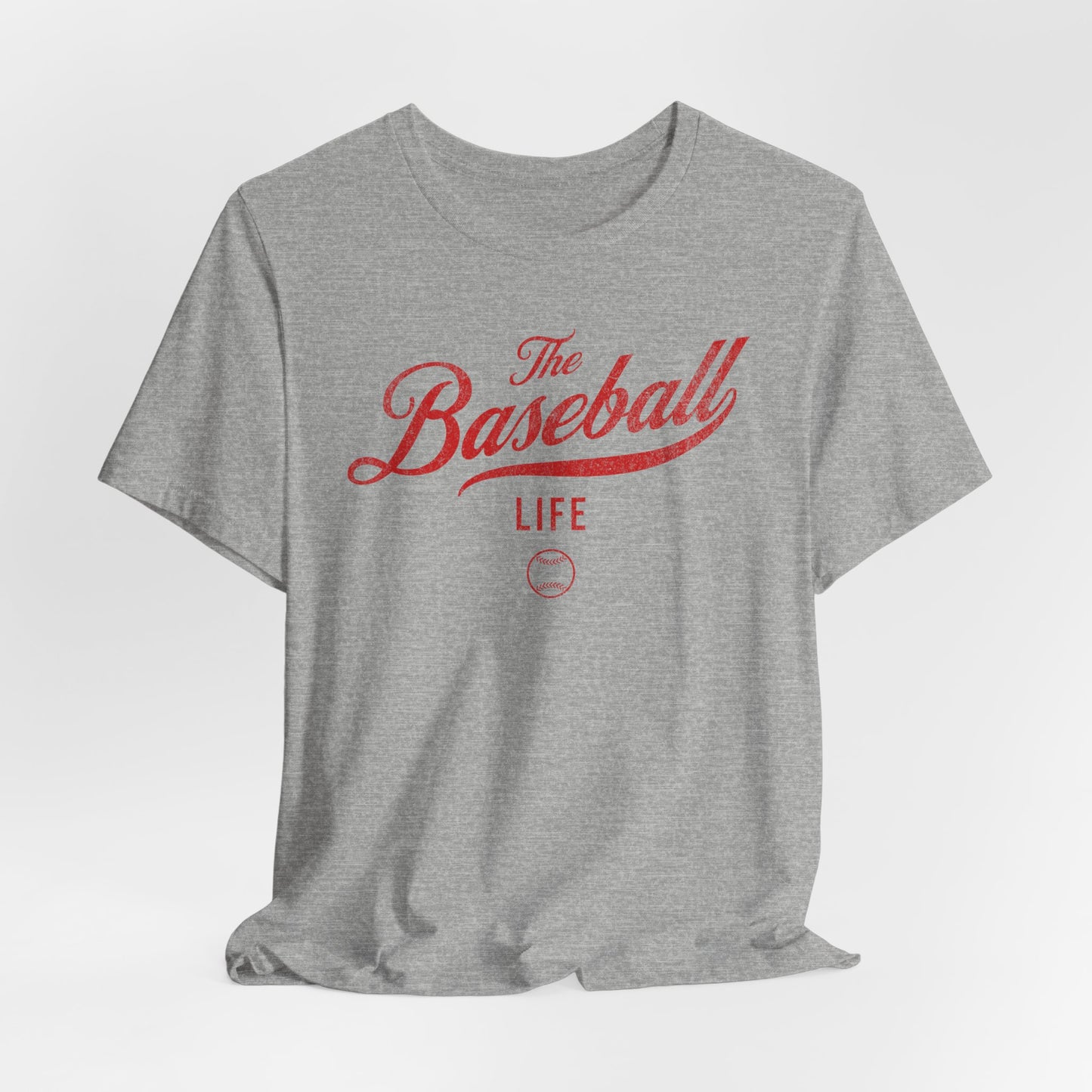 The Baseball Life Classic Script T-Shirt_Red Print